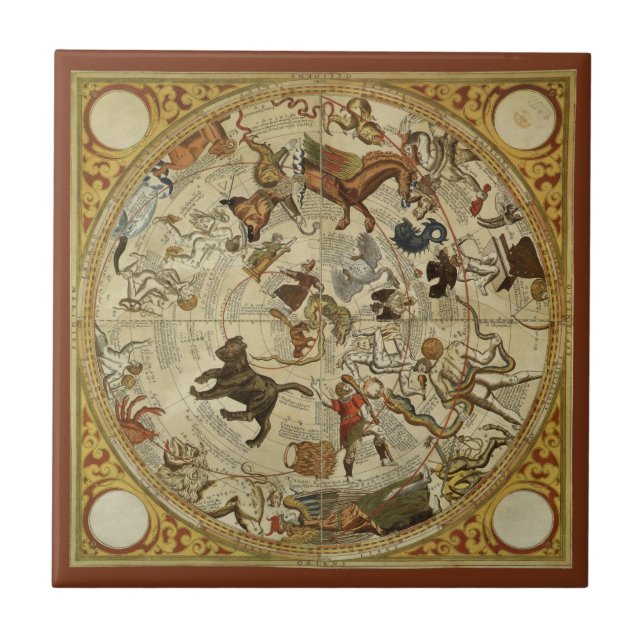Constellation Stars Northern Sky Vintage Astronomy Tile (Front)