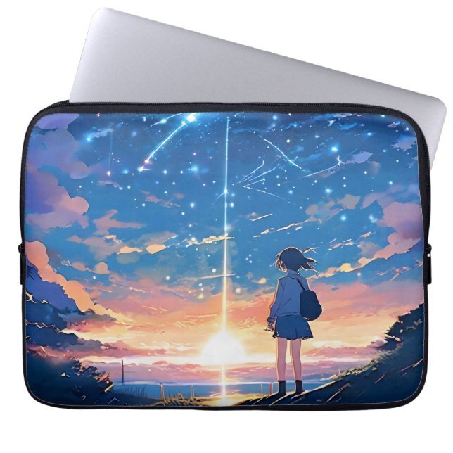 constellation with shooting stars laptop sleeve (Front)