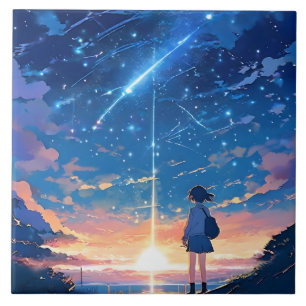 constellation with shooting stars tile