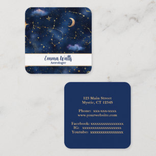 Constellations and stars square business card