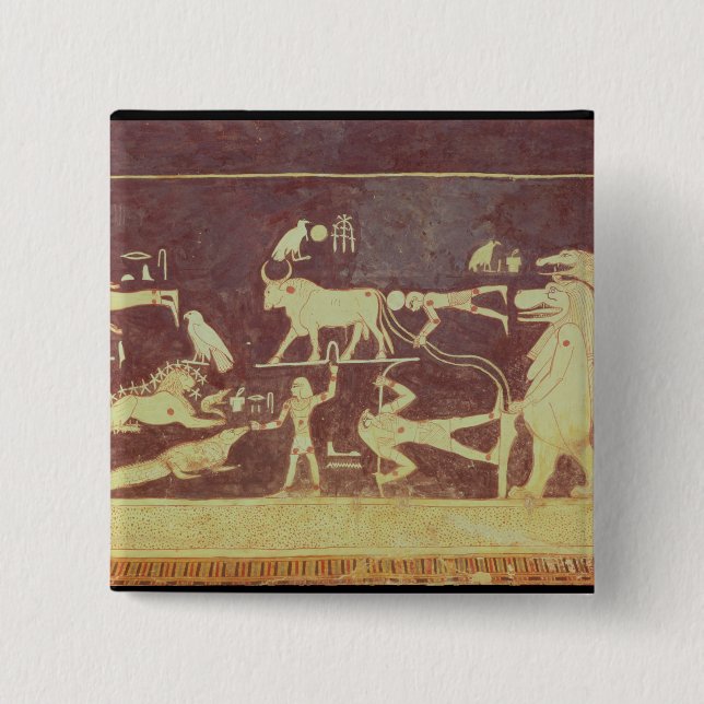 Constellations, from the funerary chamber 15 cm square badge (Front)