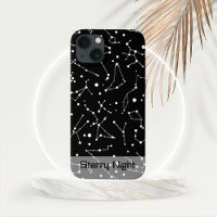 Constellations in White in Black Space