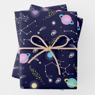 Constellations Pattern Wrapping Paper Sheet