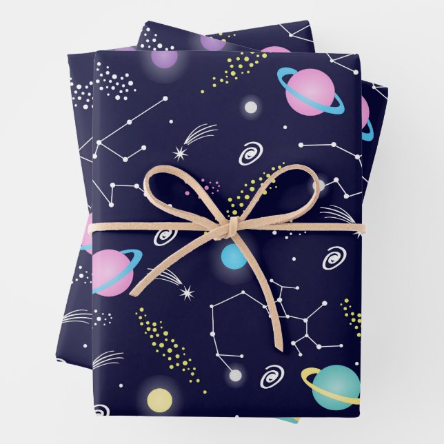 Constellations Pattern Wrapping Paper Sheet (In situ)