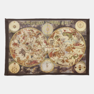 Constellations, Vintage Astronomy, Frederik de Wit Tea Towel