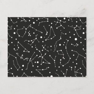 Constellations White and Black Postcard