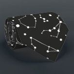 Constellations White and Black Tie<br><div class="desc">Constellations White against a black background</div>