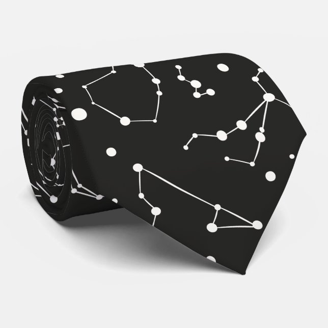 Constellations White and Black Tie (Rolled)