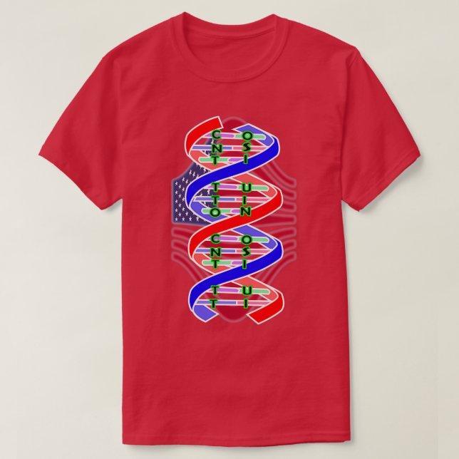 Constitution American DNA American Flag 4th of Jul T-Shirt (Design Front)