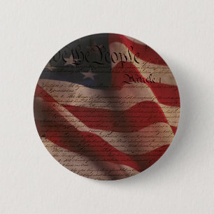 Constitution and Flag 6 Cm Round Badge