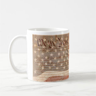 Constitution and the American flag Patriotic Coffee Mug