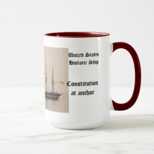 Constitution at anchor United States Historic ship Mug
