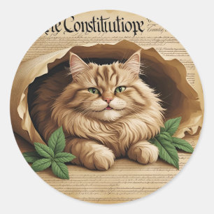 Constitution & Catnip – Patriotic Cat Sticker