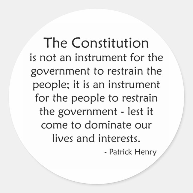 Constitution Classic Round Sticker (Front)