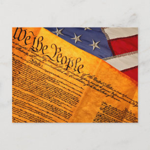 Constitution Flag 4th of July Independence Day Holiday Postcard