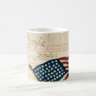 Constitution of the United States, American Flag Coffee Mug