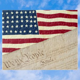 Constitution of the United States, American Flag Jigsaw Puzzle