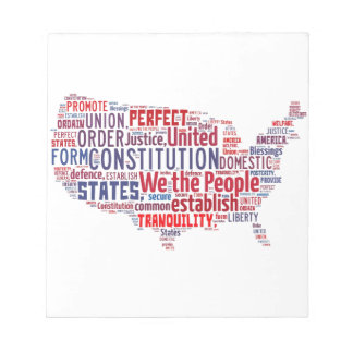 Constitution of the United States in Shape of USA Notepad