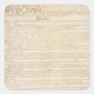 Constitution of the United States, We The People Square Sticker