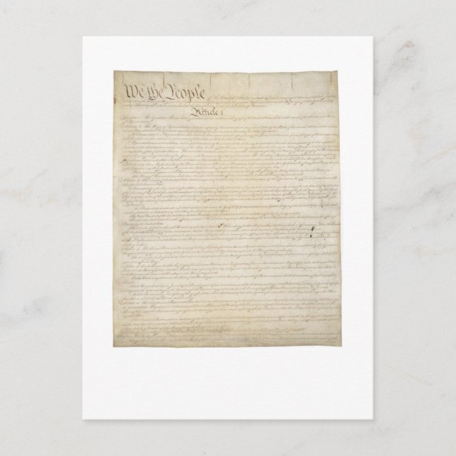 Constitution - Preamble - Article I Postcard (Front)