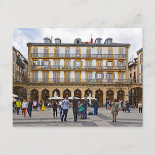 Constitution Square in San Sebastian-Donostia. Postcard
