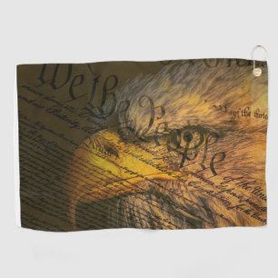 Constitution With Bald Eagle Golf Towel