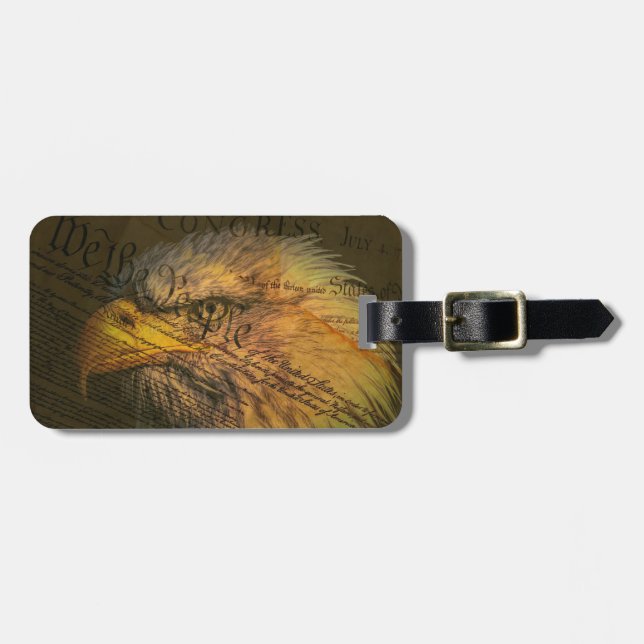 Constitution With Bald Eagle Luggage Tag (Front Horizontal)