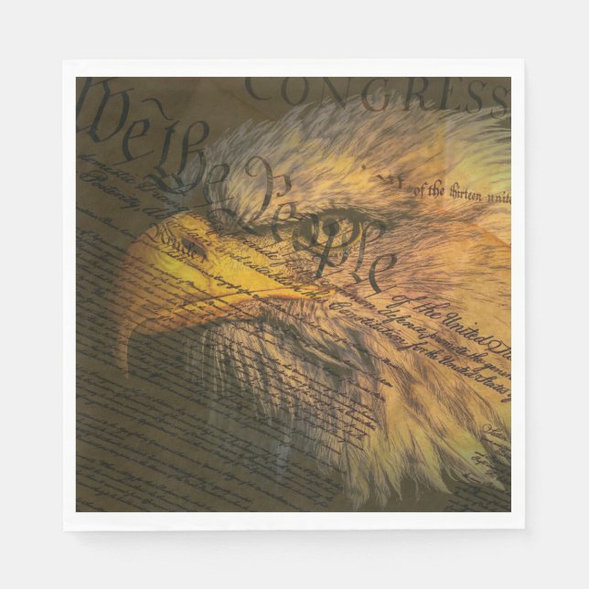 Constitution With Bald Eagle Napkin (Front)