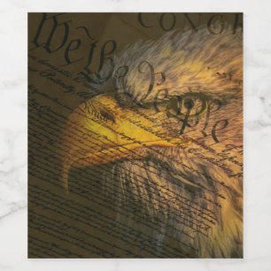 Constitution With Bald Eagle Wine Label