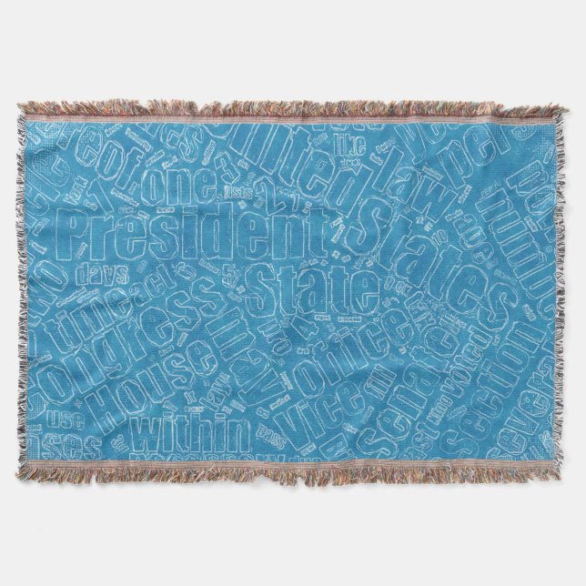Constitutional Blueprint Throw Blanket (Front)