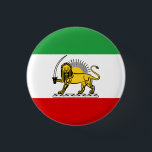 Constitutional Monarchy of Iran flag (1907-1980) 3 Cm Round Badge<br><div class="desc">Image attributed to: MrInfo2012.

State flag of the Imperial State of Iran (with standardized lion and sun).</div>