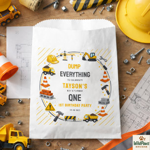 Construction 1ST Birthday   Builder Truck Party Favour Bags