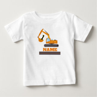 construction 1st birthday - excavator-personalised baby T-Shirt