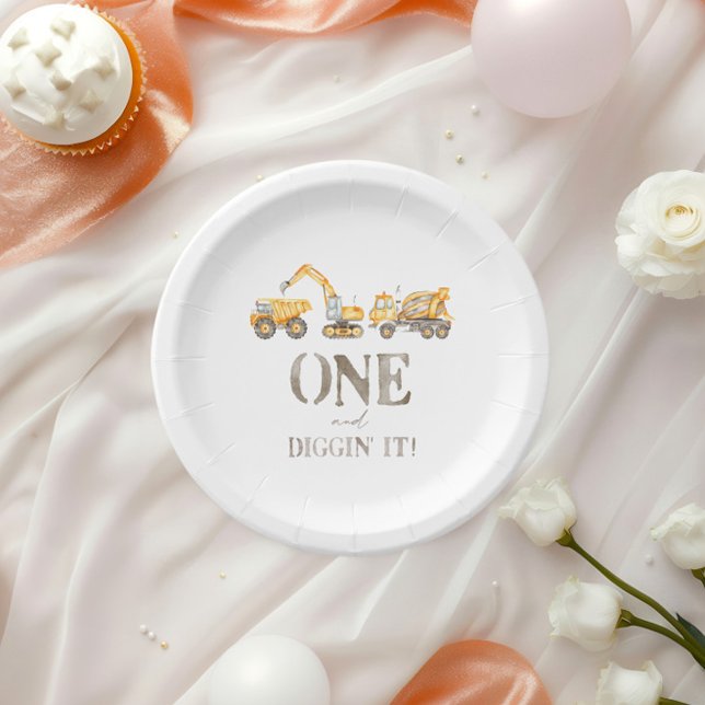 Construction 1st Birthday Party Plates (Creator Uploaded)