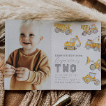 Construction 2nd Birthday Invitation | Truck<br><div class="desc">Construction 2nd Birthday Photo Invitation
Ready to be personalised by you!</div>