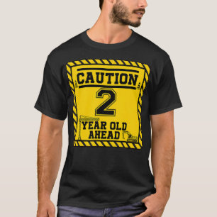 construction 2nd birthday party caution 2 year T-Shirt