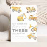 Construction 3rd Birthday Invitation