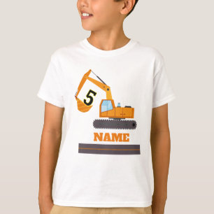 construction 5th birthday - excavator-personalised T-Shirt