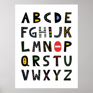 Construction Alphabet Pattern  Poster