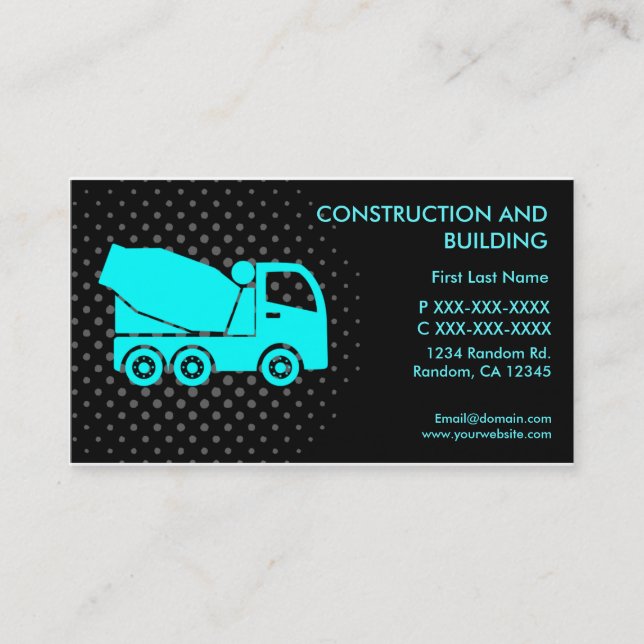 Construction and building custom business cards (Front)