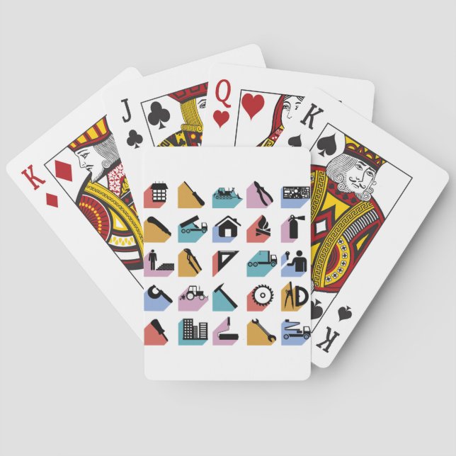 Construction and DIY Home Improvement Icons Playing Cards (Back)
