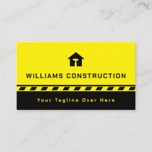 Construction and repair inspired black yellow business card