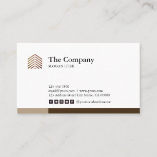 Construction Architect Social Brown Business Card