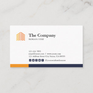Construction Architect Social Media Business Card