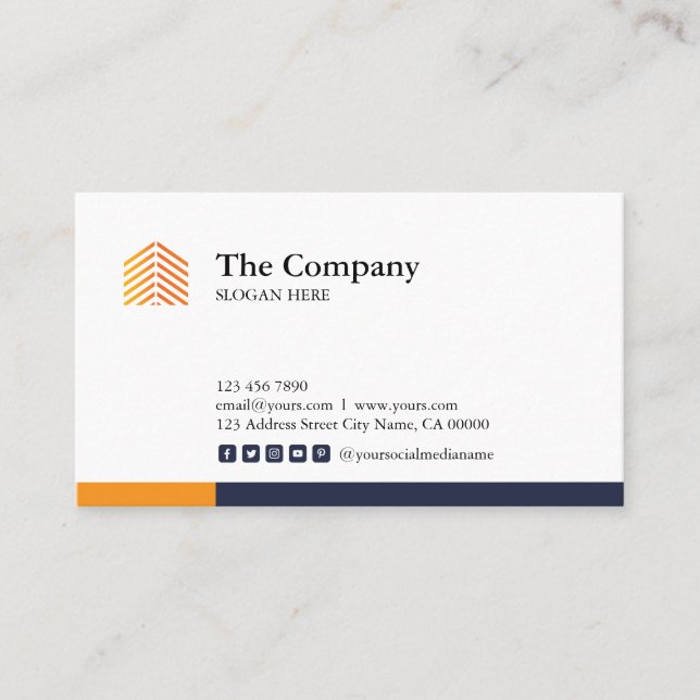 Construction Architect Social Media Business Card (Front)