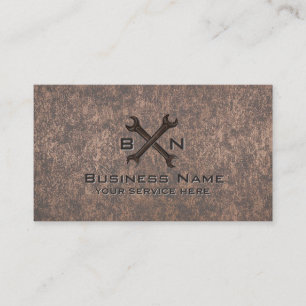 Construction Auto Repair Handyman Metallic Copper Business Card