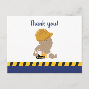 Construction Baby Boy Baby Shower Thank you notes