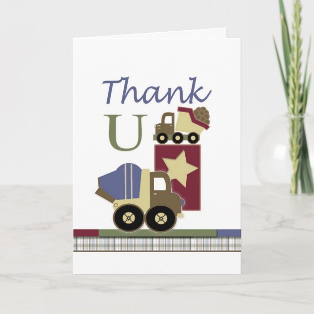 Construction Baby Card Thank You (Front)