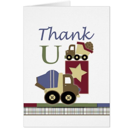 Construction Baby Card Thank You