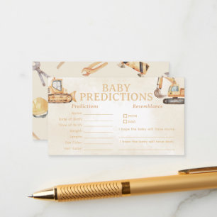 Construction Baby Prediction Game Enclosure Card